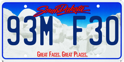 SD license plate 93MF30