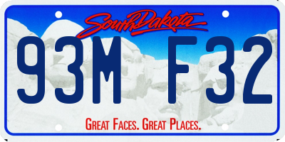 SD license plate 93MF32