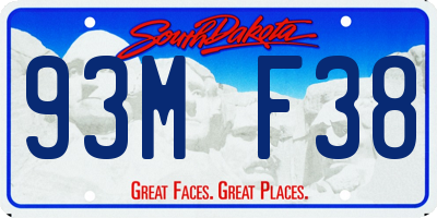 SD license plate 93MF38