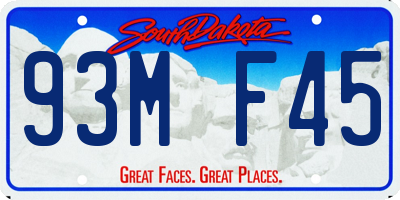 SD license plate 93MF45