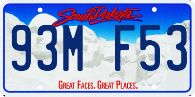SD license plate 93MF53