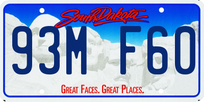 SD license plate 93MF60