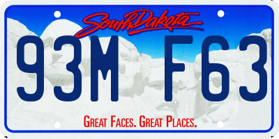 SD license plate 93MF63