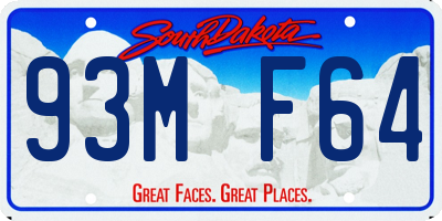 SD license plate 93MF64