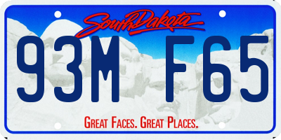 SD license plate 93MF65