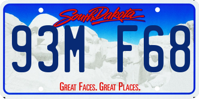SD license plate 93MF68