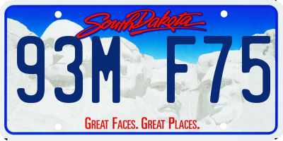 SD license plate 93MF75