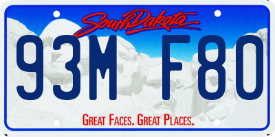 SD license plate 93MF80