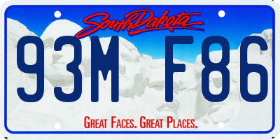 SD license plate 93MF86