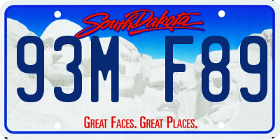 SD license plate 93MF89