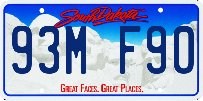 SD license plate 93MF90