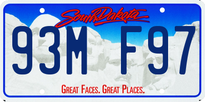 SD license plate 93MF97