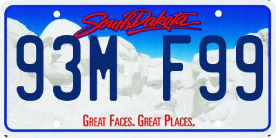 SD license plate 93MF99