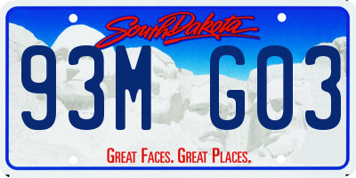SD license plate 93MG03
