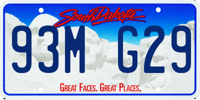 SD license plate 93MG29