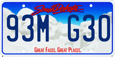 SD license plate 93MG30