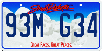 SD license plate 93MG34