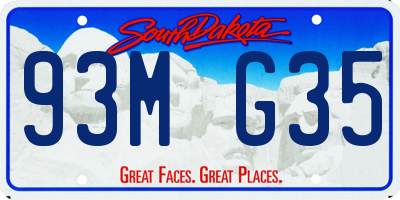 SD license plate 93MG35