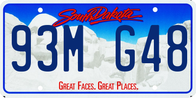 SD license plate 93MG48