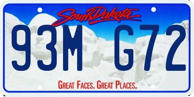 SD license plate 93MG72