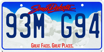 SD license plate 93MG94