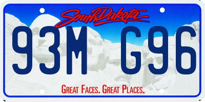 SD license plate 93MG96