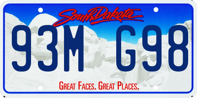 SD license plate 93MG98