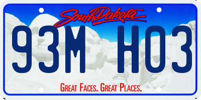 SD license plate 93MH03