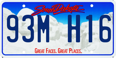 SD license plate 93MH16