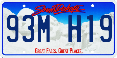 SD license plate 93MH19