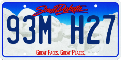SD license plate 93MH27