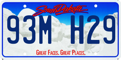 SD license plate 93MH29