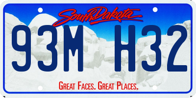 SD license plate 93MH32