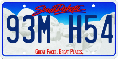 SD license plate 93MH54