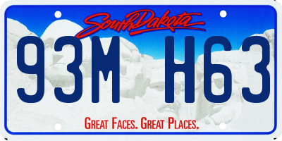 SD license plate 93MH63