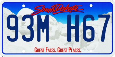 SD license plate 93MH67