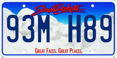 SD license plate 93MH89