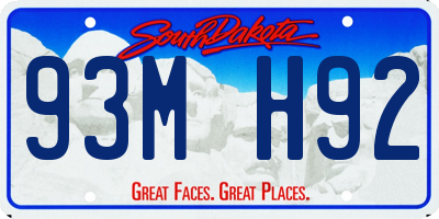 SD license plate 93MH92