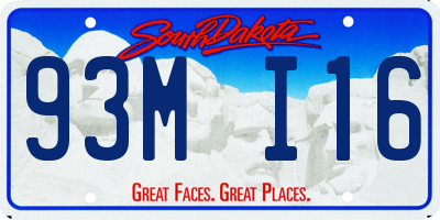 SD license plate 93MI16