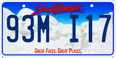 SD license plate 93MI17