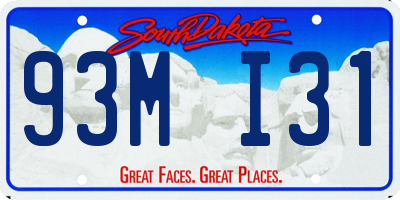 SD license plate 93MI31