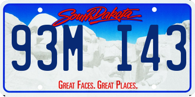 SD license plate 93MI43