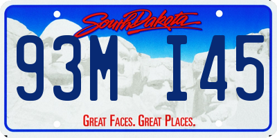 SD license plate 93MI45