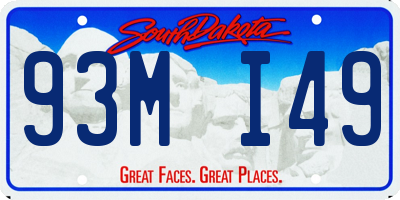 SD license plate 93MI49