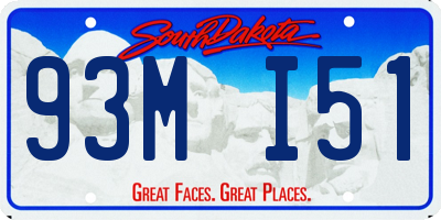 SD license plate 93MI51