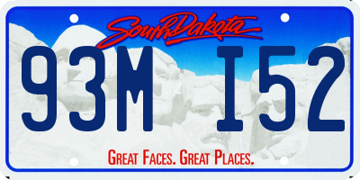 SD license plate 93MI52