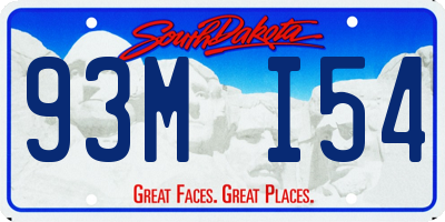 SD license plate 93MI54