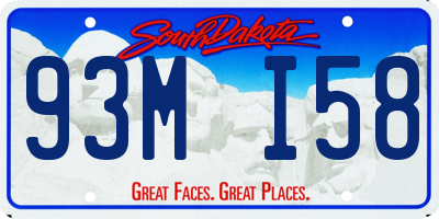 SD license plate 93MI58