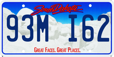 SD license plate 93MI62