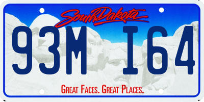SD license plate 93MI64